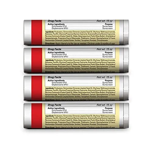 Dr. Hess Original Udder Stick SPF Lip Balm, Soothing Moisturizer Sun Screen Balm for Dry Lips with Jojoba, Beeswax & Shea Butter, Total Lip Care, Hydration & Repair, Vanilla Flavor, 4 Pack