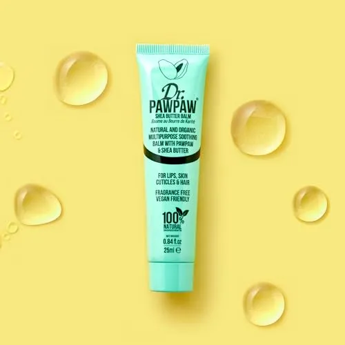 Dr.PAWPAW Shea Butter Balm, Multi-Purpose Natural No Fragrance, for Hydrating Lips, Skin, Hair, Cuticles, Nails & Beauty Finishing (25 ml)