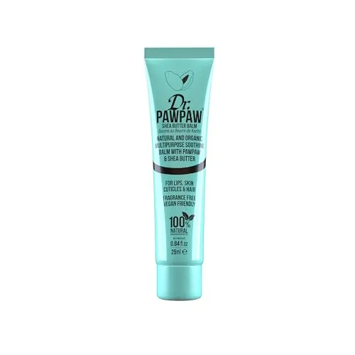 Dr.PAWPAW Shea Butter Balm, Multi-Purpose Natural No Fragrance, for Hydrating Lips, Skin, Hair, Cuticles, Nails & Beauty Finishing (25 ml)