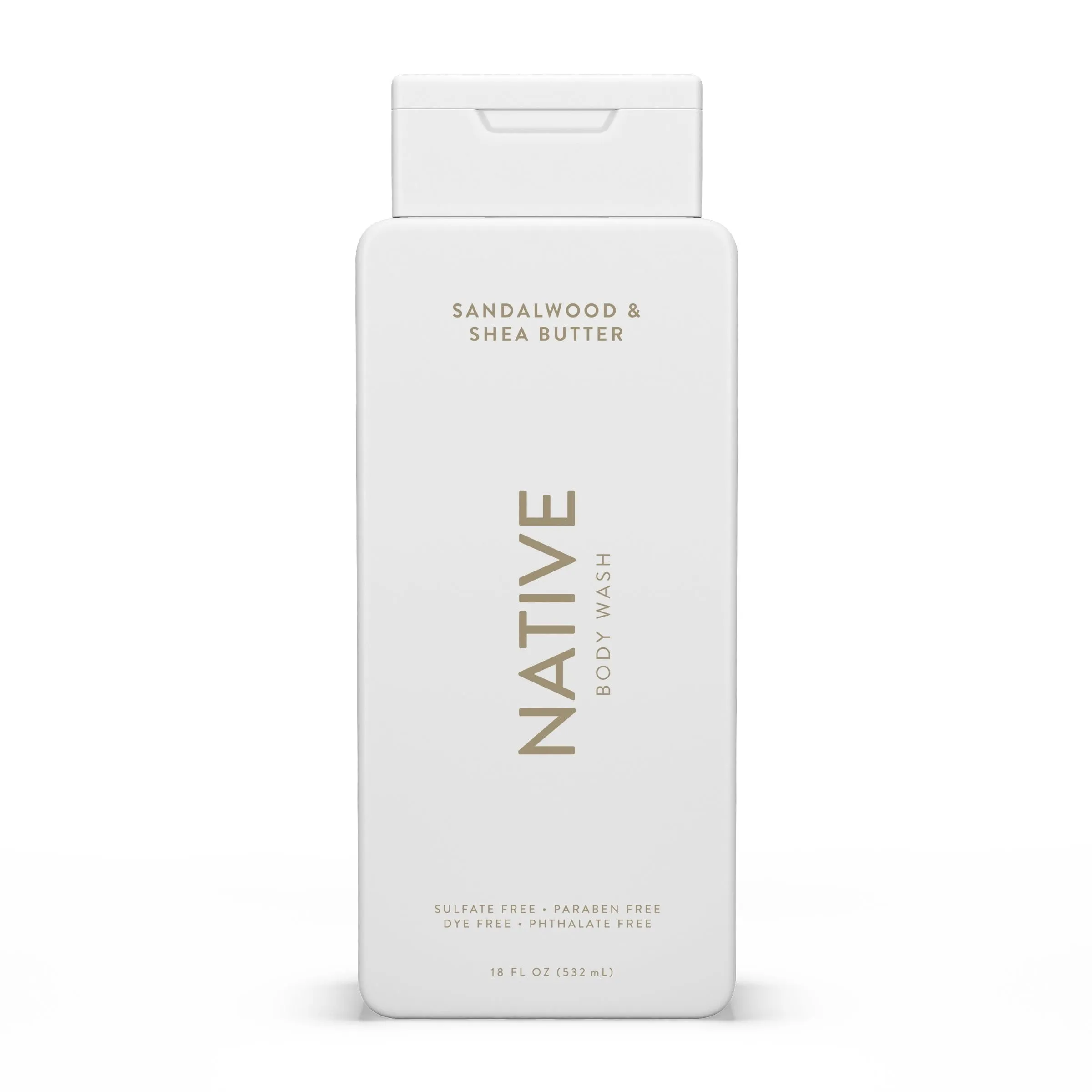 Native Natural Liquid Body Wash, Sandalwood & Shea, Sulfate Free, Paraben Free, 18 oz