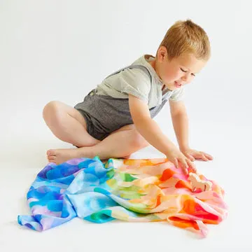 Rainbow Unicorn Playsilk, 35 x 35 inches